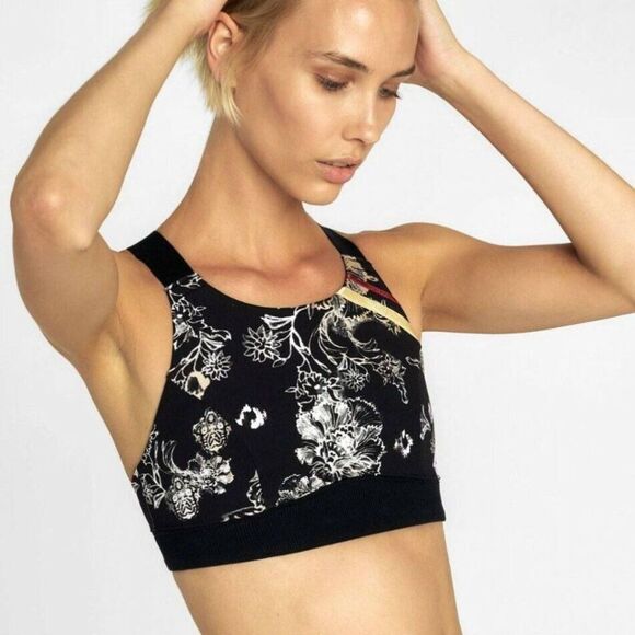 Free People Movement Black And White Patterned Sports Bra Size XS - Picture 1 of 1
